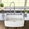 Alfi Brand White Smooth Curved Apron 30" x 20" Single Bowl Fireclay Farm Sink with Grid ABFC3020-W - alternate 1